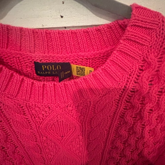 Polo by Ralph Lauren Women's Vibrant Pink Cable Knit Sweater - Picture 3 of 13